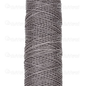 1601-0233-T0.602 - Fil Ciré Polyester Torsade Rond Gris Moyen 0.6mm (630D) Bobine de 70m 1601-0233-T0.602,Thread,montreal, quebec, canada, beads, wholesale