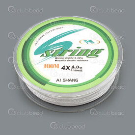 1601-0234-4.0 - High Quality Polyester Thread 0.32mm White 100 meters Roll 1601-0234-4.0,Threads and Cords,Polyester,montreal, quebec, canada, beads, wholesale