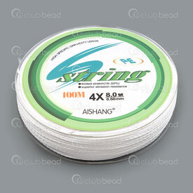 1601-0234-8.0 - High Quality Polyester Thread 0.5mm White 100 meters Roll 1601-0234-8.0,Polyester,montreal, quebec, canada, beads, wholesale
