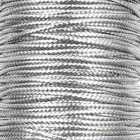 1601-0240-0102 - Polyester Lurex Style Cord Shiny 1mm Metallic Silver 23m Spool 1601-0240-0102,Weaving,Polyester,Lurex Style,Cord,Shiny,1mm,Silver,Metallic,23m Spool,China,montreal, quebec, canada, beads, wholesale