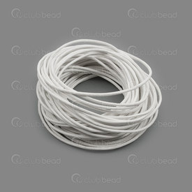 1602-0411-06 - Leather Cord 1.5mm White 10m Roll 1602-0411-06,White,Leather,Leather,Cord,1.5MM,White,10m Roll,China,montreal, quebec, canada, beads, wholesale