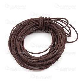 1602-0411-10T - Leather Cord Round 1.5mm Brown Treated 10 yard roll (9m) 1602-0411-10T,Leather,montreal, quebec, canada, beads, wholesale