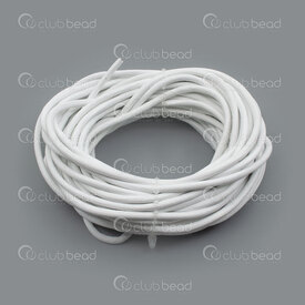 1602-0414-06 - Leather Cord 3mm Round White 9m Roll 1602-0414-06,Threads and Cords,Leather,montreal, quebec, canada, beads, wholesale