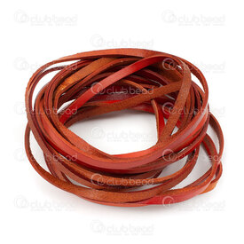 1602-0421-20 - Leather Flat Cord 5x2mm Burnt Natural 4.5m (5yd) 1602-0421-20,Threads and Cords,montreal, quebec, canada, beads, wholesale