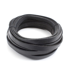 1602-0422-BLK - Leather Flat Cord 10x2mm Black 4.5m (5yd) 1602-0422-BLK,Black,Leather,Leather,Flat,Cord,10X2MM,Black,4.5m (5yd),China,montreal, quebec, canada, beads, wholesale