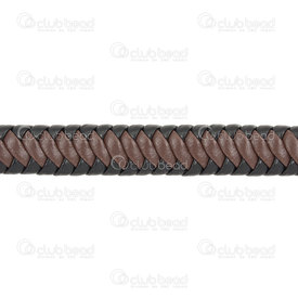 1602-0425-08 - disc Leather cord 9x5mm Flat midium brown stripe with black edge 5m roll 1602-0425-08,montreal, quebec, canada, beads, wholesale