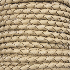 1602-0431-18 - Leather Cord Braided 3mm Beige 5m Roll 1602-0431-18,Beige,Leather,Cord,Braided,3MM,Beige,5m Roll,China,montreal, quebec, canada, beads, wholesale