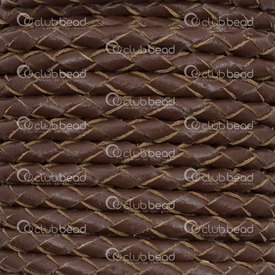 1602-0431-20 - Cordons Cuir Tressé 3mm Brun Pâle Rouleau de 5m 1602-0431-20,montreal, quebec, canada, beads, wholesale