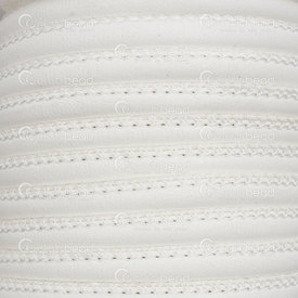1602-0437-02 - Pu Faux Leather Stiched Cord 5x6mm Matt White 5m (16.4ft) 1602-0437-02,Pu Faux Leather,Stiched,Cord,5X6MM,White,Matt,5m (16.4ft),China,montreal, quebec, canada, beads, wholesale