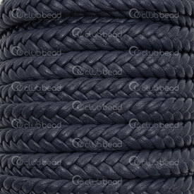 1602-0440-04 - Pu Faux Leather Braided Cord Flat 6x3mm Navy 5m (16.4ft) 1602-0440-04,Leather,Pu Faux Leather,Braided,Cord,Flat,6X3MM,Navy,5m (16.4ft),China,montreal, quebec, canada, beads, wholesale