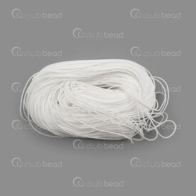 1604-0112-TW - Polyester Waxed Thread Twisted 1mm White 91m (100 yd) 1604-0112-TW,Waxed cotton,Polyester,Waxed,Thread,Twisted,1mm,White,91m (100 yd),China,montreal, quebec, canada, beads, wholesale