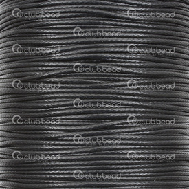1604-0196-BLK - Cordon Ciré Coréen Polyester 1mm Noir 182m (200 vg) 1604-0196-BLK,1mm,Noir,Polyester,Korean Waxed,Cordons,1mm,Noir,182m (200 yd),Chine,montreal, quebec, canada, beads, wholesale