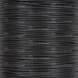 1604-0198-BLK - Polyester Korean Waxed Cord 1mm Black 160m roll 1604-0198-BLK,montreal, quebec, canada, beads, wholesale