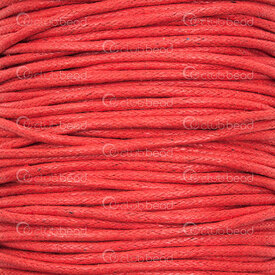1604-0214 - Cotton Waxed Cord 2mm Red 91m (100 yd) 1604-0214,Red,91m (100 yd),Cotton,Waxed,Cord,2MM,Red,91m (100 yd),China,montreal, quebec, canada, beads, wholesale