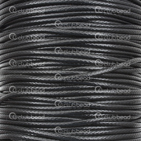 1604-0220-BLK - Polyester Korean Waxed Cord 2mm Black 91m (100 yd) 1604-0220-BLK,Waxed Korean,Polyester,Korean Waxed,Cord,2MM,Black,91m (100 yd),China,montreal, quebec, canada, beads, wholesale