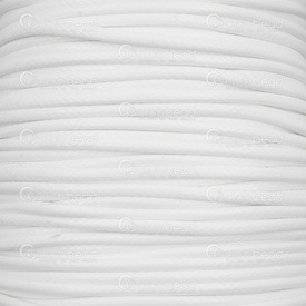 1604-0220-WH - Cordon Ciré Coréen Polyester 2mm Blanc 91m (100 yd) 1604-0220-WH,Ciré Coréen,Polyester,Korean Waxed,Cordons,2MM,Blanc,91m (100 yd),Chine,montreal, quebec, canada, beads, wholesale