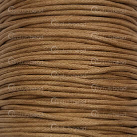 1604-0224 - Cotton Waxed Cord 2mm Dark Natural 100 Yards 1604-0224,Threads and Cords,Waxed cotton,montreal, quebec, canada, beads, wholesale