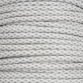 1604-0235-08 - Cordon Ciré Coréen Polyester 3.5mm Blanc-Gris 30m 1604-0235-08,CORDON,montreal, quebec, canada, beads, wholesale