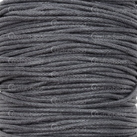 1604-0330 - Cotton Waxed Cord 1.5mm Dark Grey 91m (100 yd) 1604-0330,1.5MM,Cotton,Waxed,Cord,1.5MM,Grey,Dark,91m (100 yd),China,montreal, quebec, canada, beads, wholesale