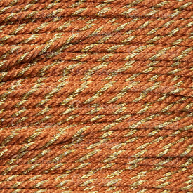 1604-0401-104 - Polyester Cord 1mm Twisted Brown with Gold Thread 30m roll 1604-0401-104,Threads and Cords,Polyester,montreal, quebec, canada, beads, wholesale