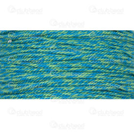 1604-0401-106 - Cordon Coton 1.2mm Torsade Bleu-Vert Rouleau 30m 1604-0401-106,2.4.1.3,montreal, quebec, canada, beads, wholesale