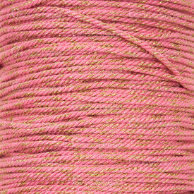 1604-0401-110 - Cordon Coton 1mm Torsade Rose avec Fil Or Rouleau 20m 1604-0401-110,fix,montreal, quebec, canada, beads, wholesale