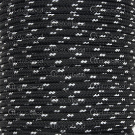 1604-0450-0204 - Terylene Paracord 2mm With White Diamond Patterns Black 20m (65ft) 1604-0450-0204,Paracord,Terylene,Paracord,2MM,Black,With White Diamond Patterns,20m (65ft),China,montreal, quebec, canada, beads, wholesale