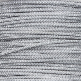 1604-0451-102 - Cordon Tressé Térylène 1mm Argent-Gris 40m (131pi) 1604-0451-102,MATERIAS,1mm,Terylene,Braided,Cordons,1mm,Silver-Grey,40m (131ft),Chine,montreal, quebec, canada, beads, wholesale