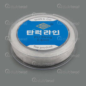 1605-0100-0.8HQK - Monofilement Elastic Thread Hight Quality 0.8mm Clear 50m Roll 1605-0100-0.8HQK,Elastic,Clear,Monofilement,Elastic,Thread,Hight Quality,0.8mm,Clear,50m Roll,China,montreal, quebec, canada, beads, wholesale