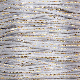 1608-5021-0216 - Nylon Cord Rat Tail 2mm With Golden Thread Silver 90m (295ft) 1608-5021-0216,2MM,Silver,Nylon,Cord,Rat Tail,2MM,Silver,With Golden Thread,90m (295ft),China,montreal, quebec, canada, beads, wholesale