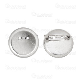 1701-0130-30 - Metal Bar Pin Badge with 30mm plate nickel free nickel 40pcs 1701-0130-30,épinglette,montreal, quebec, canada, beads, wholesale