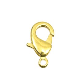 1702-0232-GL - Brass Fish Clasp 15MM Gold 25pcs 1702-0232-GL,Findings,25pcs,15MM,Brass,Fish Clasp,15MM,Gold,Metal,25pcs,China,montreal, quebec, canada, beads, wholesale