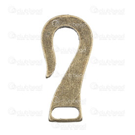 1702-0234-OXBR - Brass Hook Clasp 16x35mm Antique Brass Hole 4x8mm 10pcs 1702-0234-OXBR,Brass,Hook Clasp,16x35mm,Antique Brass,Metal,Hole 4x8mm,10pcs,China,montreal, quebec, canada, beads, wholesale