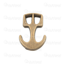 1702-0252-OXBR - Metal Hook Clasp Anchor shape 24x16x4mmwith 2 hole 3mm Antique Brass 20pcs 1702-0252-OXBR,forms,montreal, quebec, canada, beads, wholesale