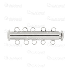 1702-03812-WH - Metal Magnetic Clasp 5 Rows 5x31mm Nickel Nickel Free 5pcs 1702-03812-WH,Findings,Clasps,Magnetic,5pcs,Metal,Magnetic Clasp,5 Rows,5x31mm,Grey,Nickel,Metal,Nickel Free,5pcs,China,montreal, quebec, canada, beads, wholesale