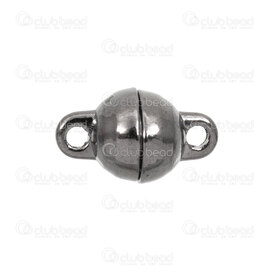 1702-0388-06BN - Metal Magnetic Clasp Round 6MM Black Nickel 5pcs 1702-0388-06BN,Magnetic,montreal, quebec, canada, beads, wholesale
