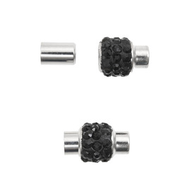 1702-0390-02 - Metal Magnetic Clasp Shamballa Style 10x15MM Jet Round Hole 5mm 4pcs 1702-0390-02,Findings,Clasps,For cords,4pcs,Metal,Magnetic Clasp,Shamballa Style,10X15MM,Black,Jet,Metal,Round Hole 5mm,4pcs,China,montreal, quebec, canada, beads, wholesale