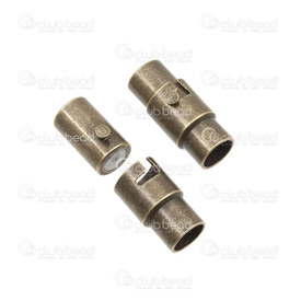 1702-0398-OXBR - Metal Magnetic Clasp Tube Double Lock 17x7mm Antique Brass For 5mm Cord 5pcs 1702-0398-OXBR,Green,Metal,Metal,Magnetic Clasp,Tube,Double Lock,17x7mm,Green,Antique Brass,Metal,For 5mm Cord,5pcs,China,montreal, quebec, canada, beads, wholesale