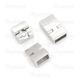 1702-0456-2-WH - Metal magnetic clasp for flat cord 12x5mm Double Lock 23x14.5x7.5mm Nickel 5pcs 1702-0456-2-WH,Findings,Clasps,For cords,montreal, quebec, canada, beads, wholesale