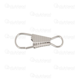 1702-0470 - Metal Clasp Carabiner 25x9x2mm Nickel 50 pcs 1702-0470,Findings,Clasps,Springing,Carabiner,montreal, quebec, canada, beads, wholesale