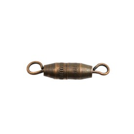 *1702-0702-OXCO - Metal Barrel Lock With Ring 17MM Antique Copper 100pcs *1702-0702-OXCO,Findings,Clasps,Screwable,Metal,Barrel Lock,With Ring,17MM,Brown,Antique Copper,Metal,100pcs,China,montreal, quebec, canada, beads, wholesale