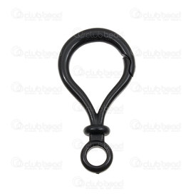 1702-0850 - DISC Plastic clasp 39mm Black wire 3.5mm 50pcs 1702-0850,montreal, quebec, canada, beads, wholesale