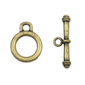 1702-0900-OXBR - Metal Toggle Clasp 10MM Antique Brass 10 Set 1702-0900-OXBR,montreal, quebec, canada, beads, wholesale