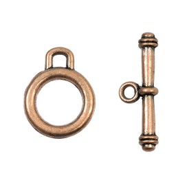 1702-0900-OXCO - Metal Toggle Clasp 10MM Antique Copper 10 Set 1702-0900-OXCO,montreal, quebec, canada, beads, wholesale