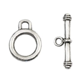 1702-0902-SL - Metal Toggle Clasp 15MM Silver 10 Set 1702-0902-SL,montreal, quebec, canada, beads, wholesale