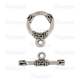 1702-0902-WH - Metal Toggle Clasp, Ring 13mm, Bar 21mm, Nickel 10 Set 1702-0902-WH,Findings,10pcs,15MM,Metal,Toggle Clasp,15MM,Grey,Nickel,Metal,10pcs,China,montreal, quebec, canada, beads, wholesale