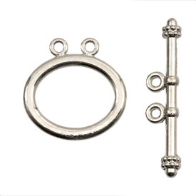 1702-0904-WH - Metal Toggle Clasp Oval 2 Rows 21X21MM Nickel Nickel Free 10 Set 1702-0904-WH,Findings,Clasps,Multi-rows,21X21MM,Metal,Toggle Clasp,Oval 2 Rows,21X21MM,Grey,Nickel,Metal,Nickel Free,10pcs,China,montreal, quebec, canada, beads, wholesale
