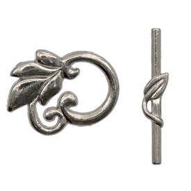 1702-0906-BN - Metal Toggle Clasp Fancy Leaf 19X24MM Black Nickel Nickel Free 10 Set 1702-0906-BN,Findings,Clasps,Toggles,19X24MM,Metal,Toggle Clasp,Fancy Leaf,19X24MM,Grey,Black Nickel,Metal,Nickel Free,10pcs,China,montreal, quebec, canada, beads, wholesale