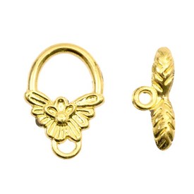 1702-0908-GL - Metal Toggle Clasp Fancy Leaf 12X18MM Gold Nickel Free 10 Set 1702-0908-GL,Clearance by Category,Metal,Gold,Metal,Toggle Clasp,Fancy Leaf,12X18MM,Gold,Metal,Nickel Free,10pcs,China,montreal, quebec, canada, beads, wholesale