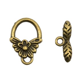 1702-0908-OXBR - Metal Toggle Clasp Fancy Leaf 12X18MM Antique Brass Nickel Free 10 Set 1702-0908-OXBR,Antique Brass,Metal,Toggle Clasp,Fancy Leaf,12X18MM,Antique Brass,Metal,Nickel Free,10pcs,China,montreal, quebec, canada, beads, wholesale
